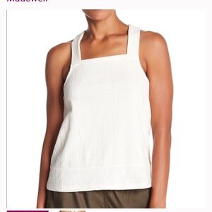 Madewell Cream Square-Neck, Apron Style Tank - Size Medium